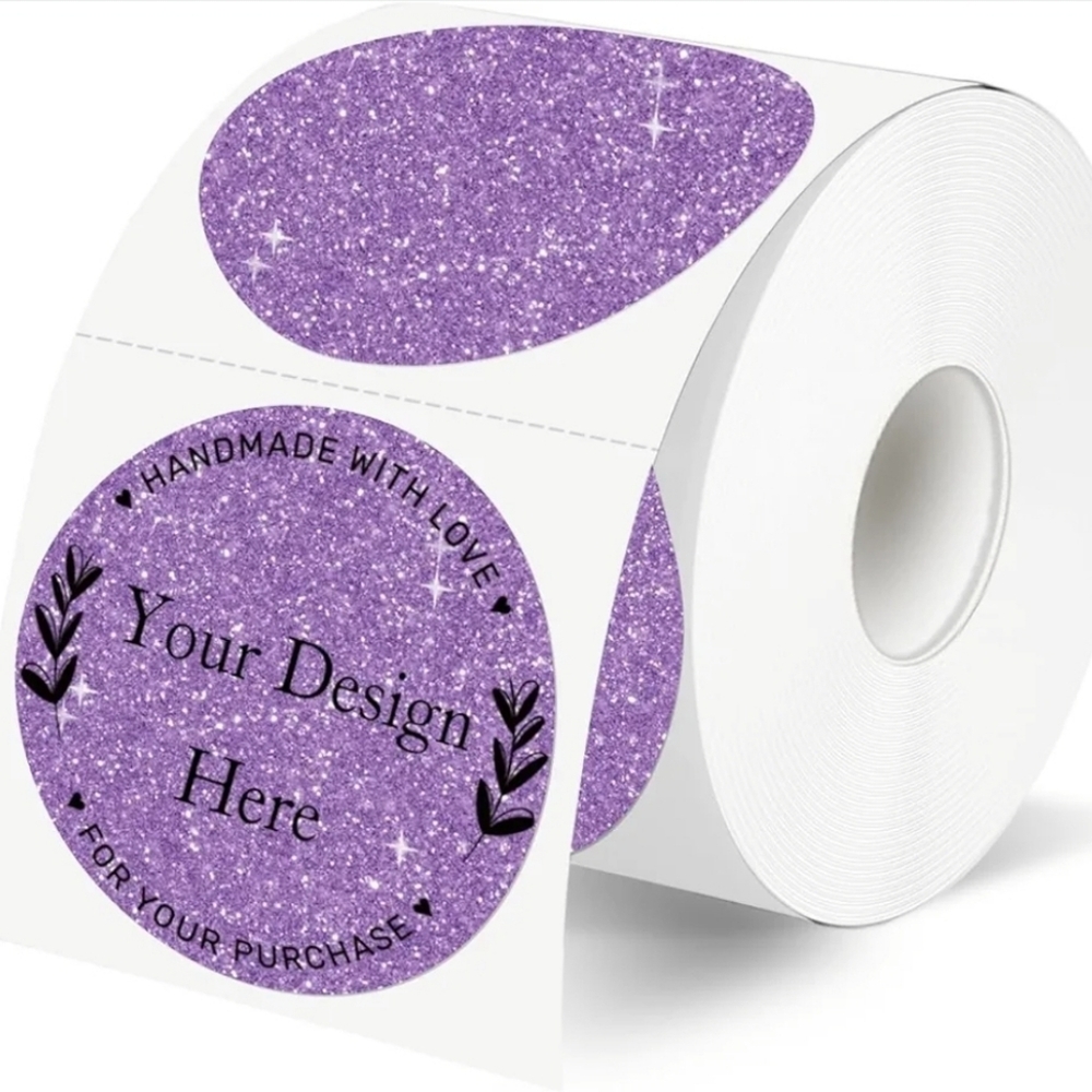 100 Ct 2in Glitter Purple Poshmark QR Sticker Customized To Your Closet - Picture 4 of 6